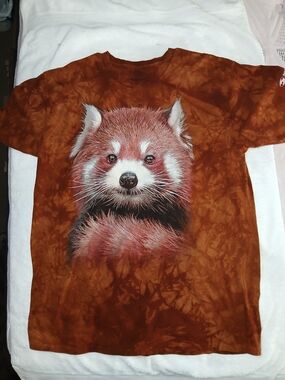 The Mountain Brown Crewneck Tee with A Red Panda Bear/ San Diego Zoo.